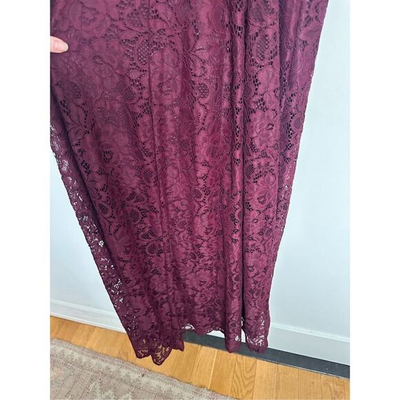 NWT Anthropologie BHLDN Emma Sweetheart Lace Gown in Dark Berry, Size 12 - Picture 8 of 16